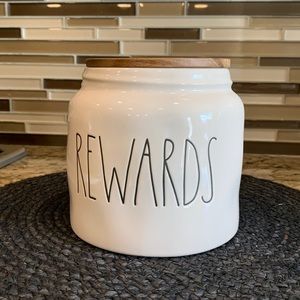 Rae Dunn REWARDS dog treats  ceramic canister